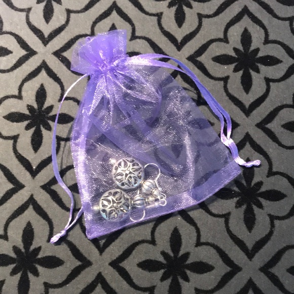 Khephra Antique Silver Filigree Disc Earrings - Picture 5 of 10